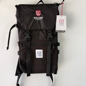 Topo Designs Rover Pack Classic Backpack Unisex Black Bolder Games Logo 20L $99